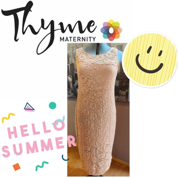 Thyme Maternity Peach Eyelet dress - Picture 1 of 8
